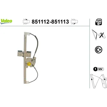 Stahovačka okna Zvedací zařízení oken VALEO 851112