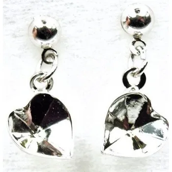 Náušnice Crystal-ZONE Naušnice bimbací Heart 4800+4831 8mm rhodium