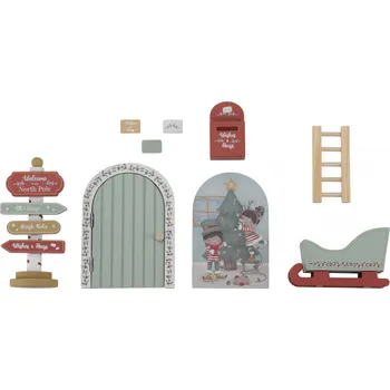 Vánoční dekorace Little Dutch LD4871 dekorativní dveře pro vánočního skřítka 