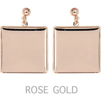Náušnice Crystal-ZONE Náušnice bimbací crystalROCKS čtverec 20mm rovně rose gold