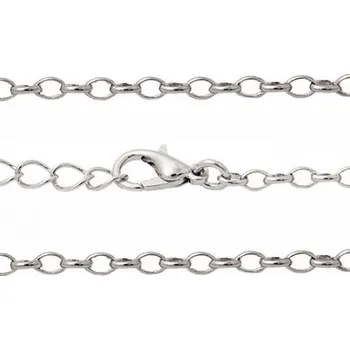 Řetízek Crystal-ZONE Řetízek 2mm/42,5cm Rhodium