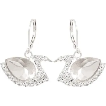 Náušnice Crystal-ZONE Náušnice labuť Pear 14mm strass rhodium