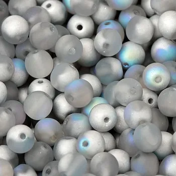 Korálek CZ Korálek mačkaný KULIČKA 4mm šedá mat AB