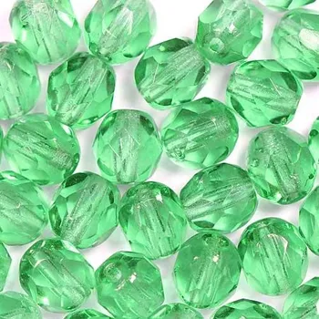 Korálek CZ Korálky broušené 6mm světle zelená (40ks)