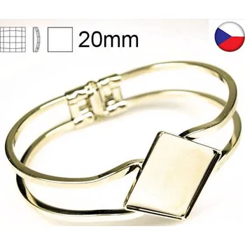 Náramek Crystal-ZONE Náramek koso Chessboard 20mm gold plating 24kt