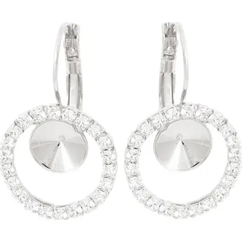 Náušnice Crystal-ZONE Náušnice RING strass Rivoli 8mm rhodium