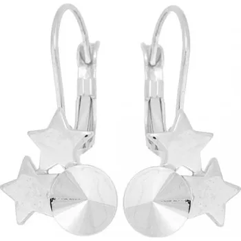 Náušnice Crystal-ZONE Náušnice star rivoli 12mm rhodium