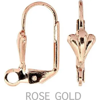 Rybářský háček EU Náušnicový háček SHELL s očkem 18/10mm ROSE GOLD