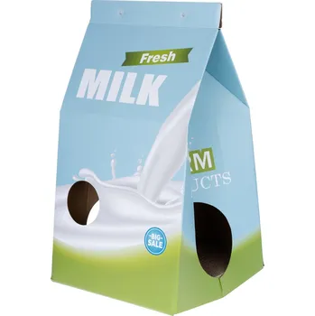 TIAKI kočičí jeskyně a škrabací nábytek krabice od mléka 33x31x55cm kočka