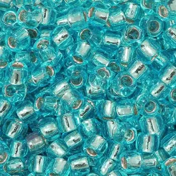 Korálek TOHO Co., Ltd. TOHO Round 8/0 Silver/Aquamarine Lined
