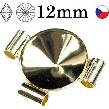Korálek Crystal-ZONE Spojoavací komponent trubička Rivoli 12mm gold plating 24kt