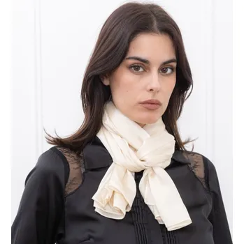 Šála Classic Scarf Jednobarevná smetanová šála na krk, bez vzoru-pléd přes ramena-štola na ramena-plážové pareo