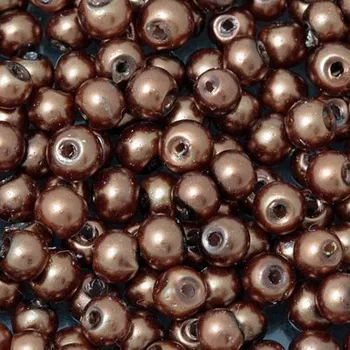 Korálek CZ Vosková perle KULIČKA 3mm hnědá
