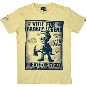 Pánská móda YAKUZA Tričko Broken Legend 007 světle žluté - 2XL