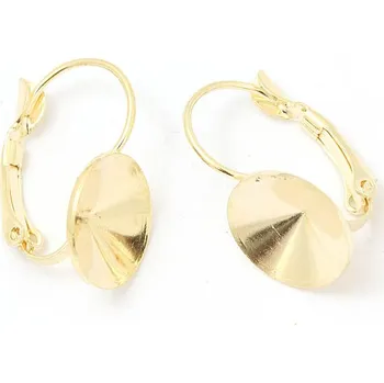 Náušnice CZ Náušnice Rivoli 12mm chirugická ocel gold plating 24kt