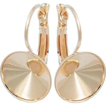 Náušnice Crystal-ZONE Náušnice háček Rivoli 12mm s okrajem rose gold