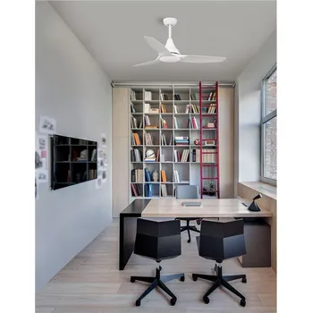 Dekorativní svítidlo NOVALUCE Stropní ventilátor se světlem SAMOA tělo z oceli matná černá a sklo 3ABS černé listy LED 18W 3000K - NOVA LUCE NV 5267301