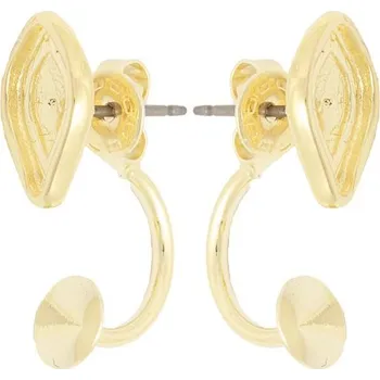 Náušnice Crystal-ZONE Náušnice DOUBLE Flame 10mm/rivoli 6mm gold plating 24kt