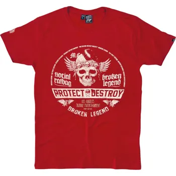 Pánská móda YAKUZA Tričko Broken Legend 008 červené - 3XL