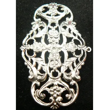 Materiál na výrobu šperku CZ Filigrán 67mm staré stříbro