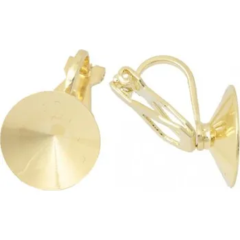 Náušnice Crystal-ZONE Náušnicová klipsa Rivoli 18mm gold plating 24kt