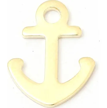 Přívěsek CZ Přívěsek kotva 12mm chirugická ocel gold plating 24kt