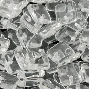 Korálek CZ Korálek mačkaný ČTVEREC 6mm crystal