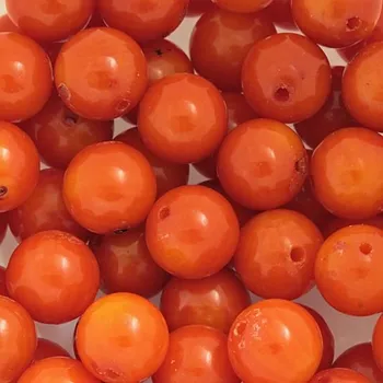 Drahý kámen Korál oranžový pomerančový 7mm (1ks)