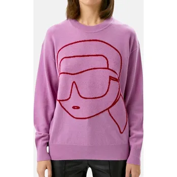 Dámský svetr Fialový volný svetr Karl Lagerfeld - Velikost S, Barva Fialová 56122 230W2000