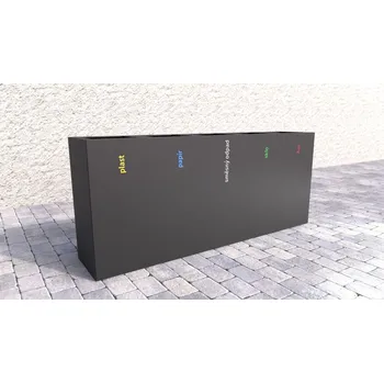 Popelnice Koš na tříděný odpad Steel V Typ ukotvení: dlouhé (k zabetonování), Barva konstrukce: červená