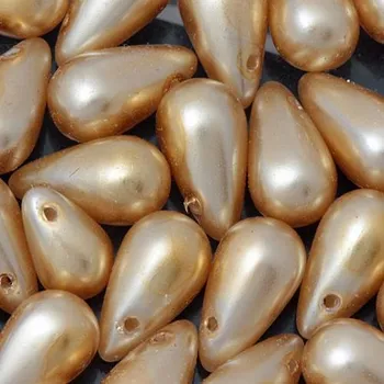 Korálek CZ Voskové perle KAPKA 12/7mm zlatá