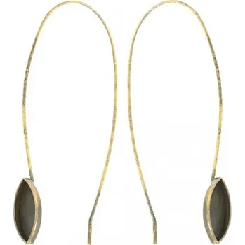 Náušnice Crystal-ZONE Náušnice BIG Naveta 12/6mm staré zlato