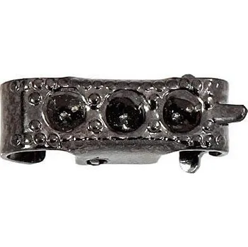 Materiál na výrobu šperku CZ Ozdobný zámeček antracit