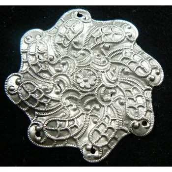 Materiál na výrobu šperku CZ Filigrán 30mm staré stříbro