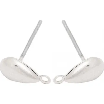 Materiál na výrobu šperku CZ Náušnicová puzeta kapka s očkem 8/4mm rhodium