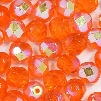 Korálek CZ Korálky broušené 6mm oranžová AB (40ks)