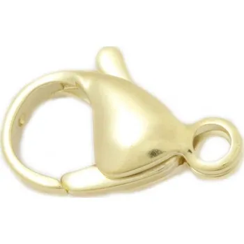 Materiál na výrobu šperku Crystal-ZONE Bižuterní karabinka 10mm chirurgická ocel gold plating 24kt