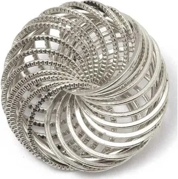 Materiál na výrobu šperku CZ Korálek kovový hnízdo 20mm platina