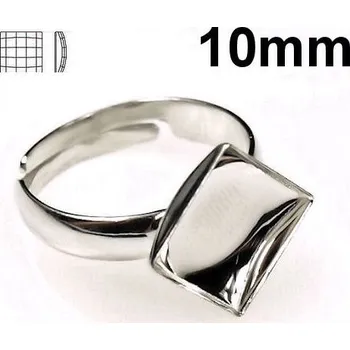 Prsten Crystal-ZONE Prsten koso Chessboard 10mm Ag925/1000 + rhodium