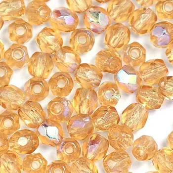 Korálek CZ Korálky broušené 3mm topaz AB (50ks)