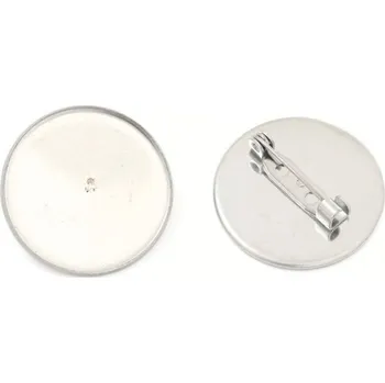 Materiál na výrobu šperku Crystal-ZONE Brožový můstek kruh 25mm chirurgická ocel