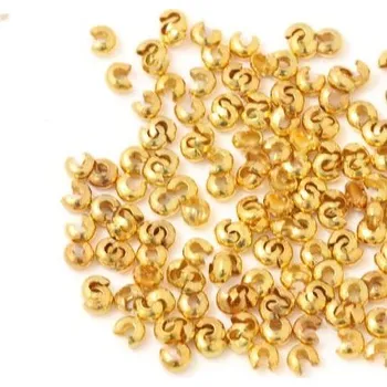 Materiál na výrobu šperku EU Kryt na zamačkavací rokajl 3mm zlato