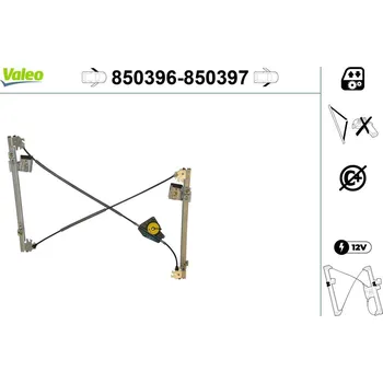 Stahovačka okna Zvedací zařízení oken VALEO 850396