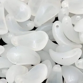 Korálek CZ Korálek mačkané JAZÝČEK 13/6mm alabastr