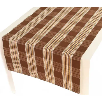 prostírání Prostírání bavlněné, Mřížka hnědá, 40 x 120 cm