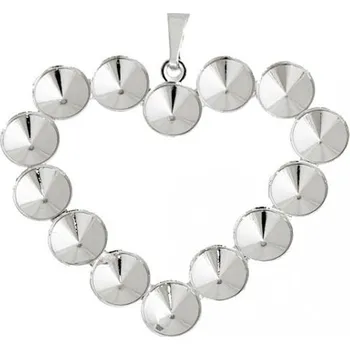 Přívěsek Crystal-ZONE Přívěsek srdce Rivoli 14x6mm rhodium