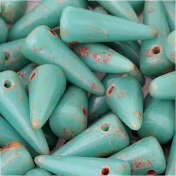 Korálek CZ Korálek mačkaný SPIKE 13/5mm tyrkysová AB