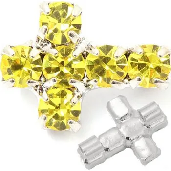 Přívěsek Crystal-ZONE Korálek křížek 10/7mm „horizontal“ citrine/rhodium