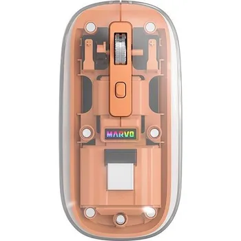 Myš Myš bezdrátová, Marvo PRISM B10 Orange, oranžová, optická, 1600DPI