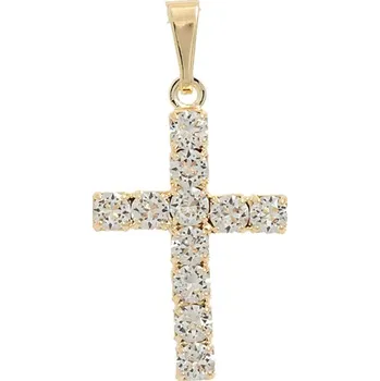 Přívěsek Crystal-ZONE Křížek 22/16mm se Swarovski® Crystals Gold Plating 24kt